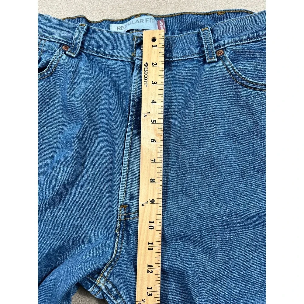 Levis 505‎ Regular Straight Mens Size 38X35 Zip Fly Denim Jeans Blue